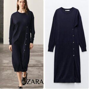KNITTED DRESS WITH BUTTONS ON THE SIDES Size M NEW WITH TAG!